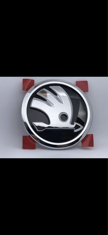 Emblema stema skoda capota argintiu sliver haion portbagaj 90 mm