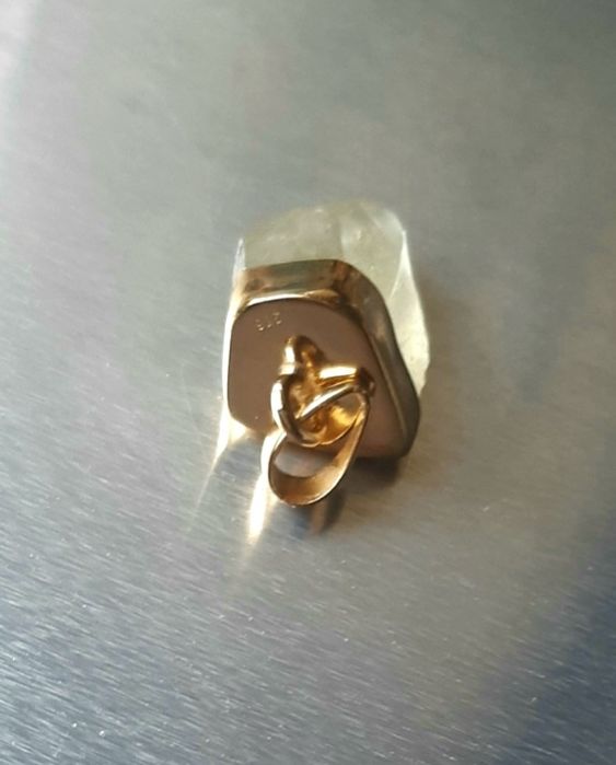 Pandantiv argint placat cu aur tectita Libiana și talisman