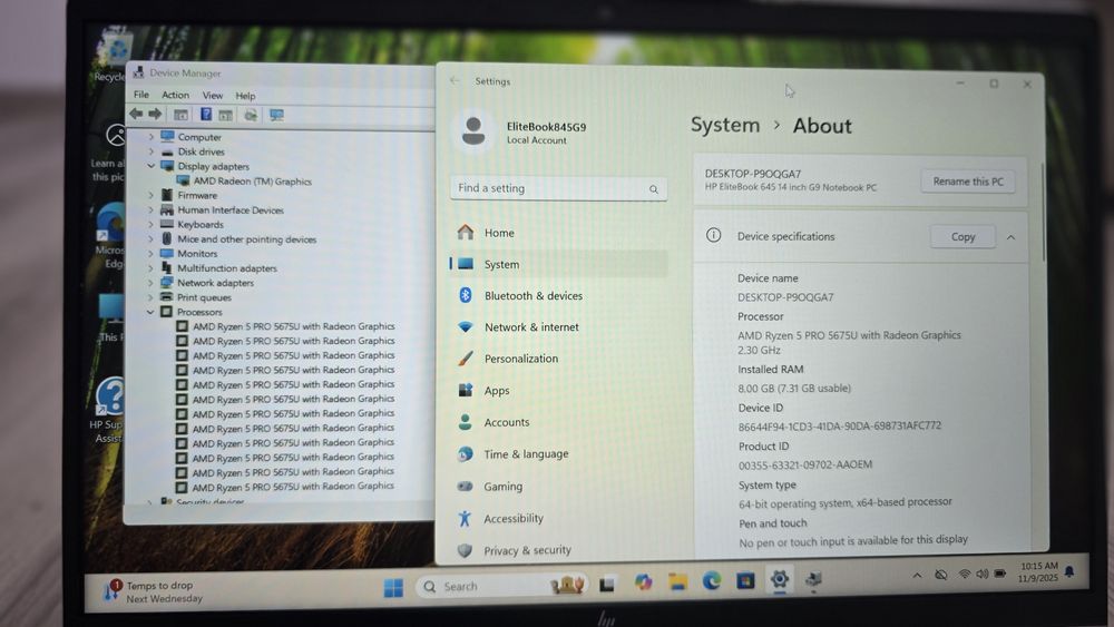 Laptop Hp EliteBook 645G9, ryzen 5pro, 14"FullHd, 512Gb, 8GB