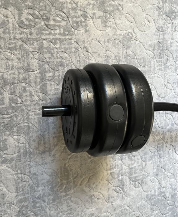 Крив лост с 30кг тежести за домашни условия