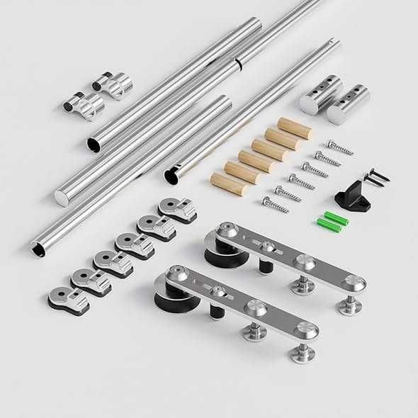 TSMST 1,5 m uși glisante, șină hambar , material oțel inoxidabil