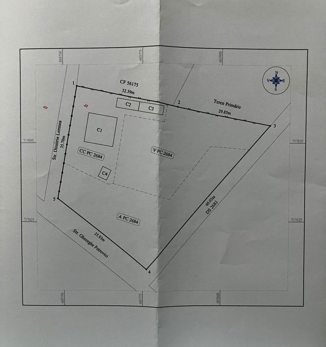 Teren 2185 mp intravilan central Dorohoi, zona parc Brazi