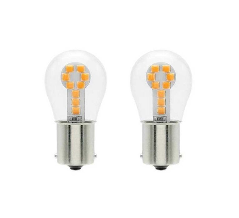 LED диодни крушки 2бр за мигач, PY21W - 18 диода