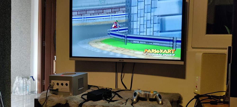 Consola Nintendo game cube silver maneta originala