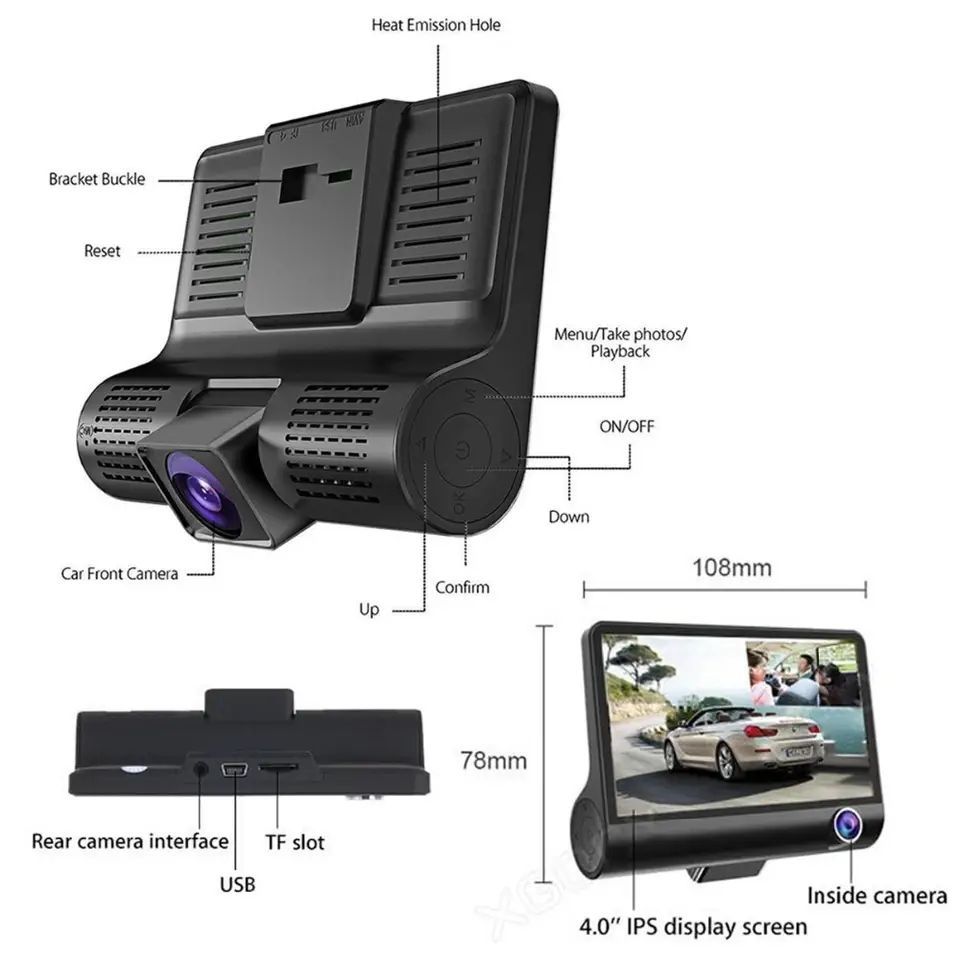 Camera auto DVR cu Monitor