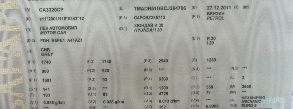 Двигател за хюндай И30 1.6 125 кс