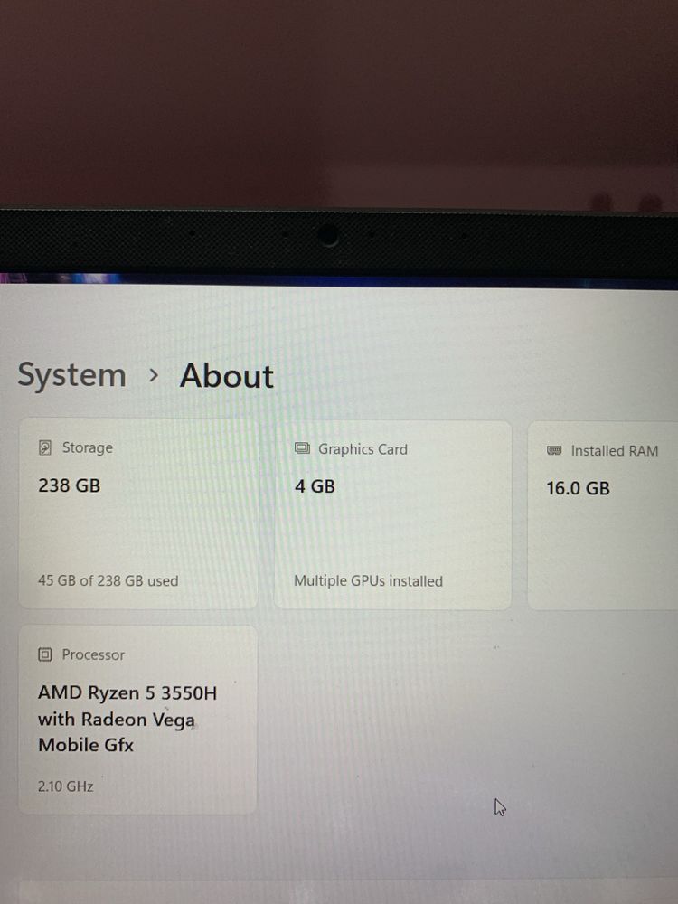 Laptop Asus Tuf Gaming FX505D, 16gb ram, Ryzen5,GTX1650