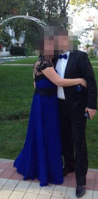 Rochie albastra cu dantela