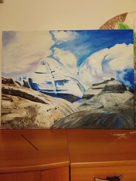 Pictură în ulei 60 x 80 cm. Cadou de Anul Nou.