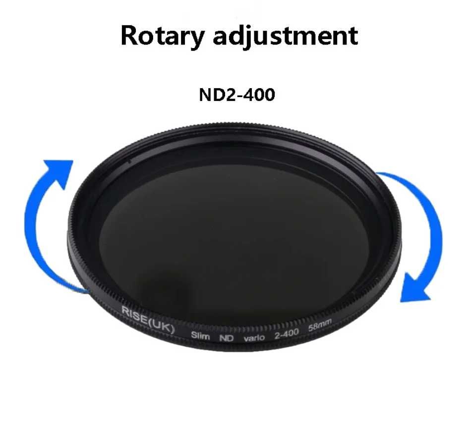 RiseUK ND филтър с регулируема плътност ND2 ND400 Variable Fader 77 mm
