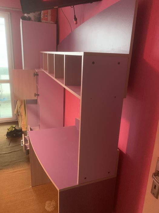 Бюро със секция и двукрилен гардероб