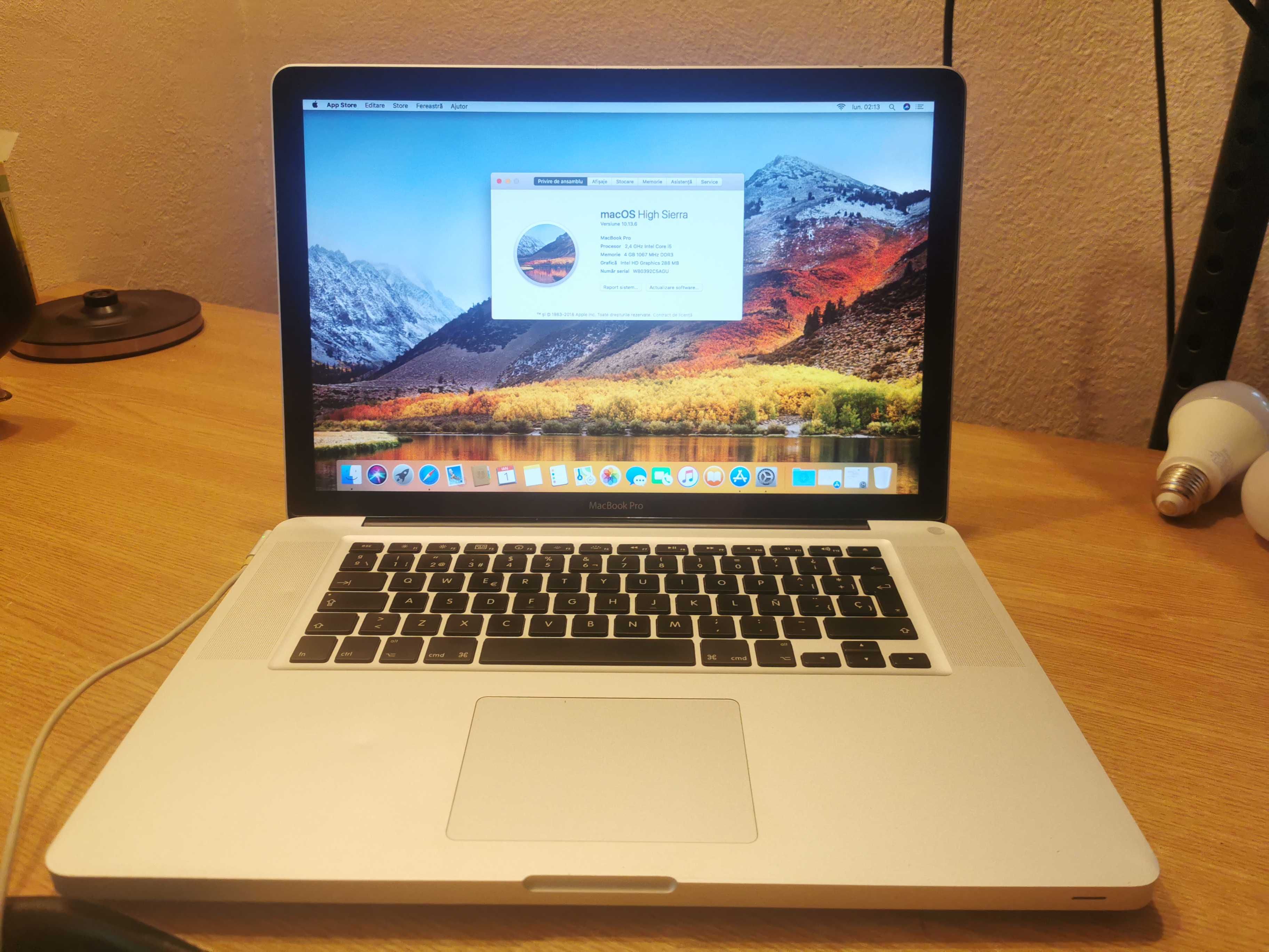 laptop macbook pro 2011 15 inci, i5, 4gb ram, fara baterie