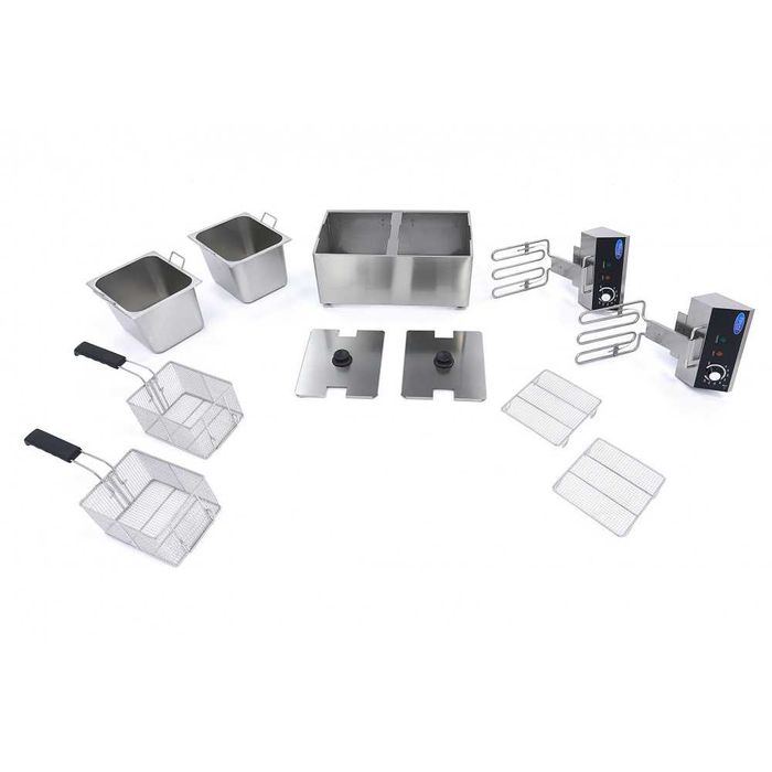 Фритюрник, електрически 2 x 8 л, регулируем термостат и защита