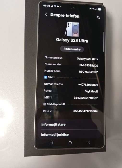 Samsung S25 Ultra 256gb silverblue