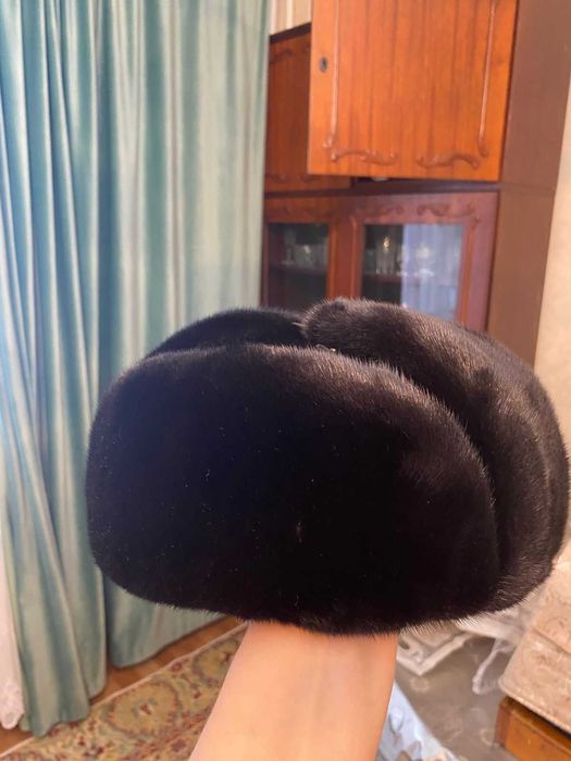 Шапка ушанка норковая, финская норка.