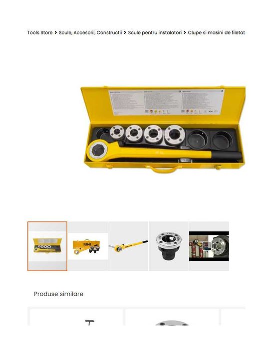 Clupă manuală de filetat REMS Eva – set R 1/2"–1 1/4"