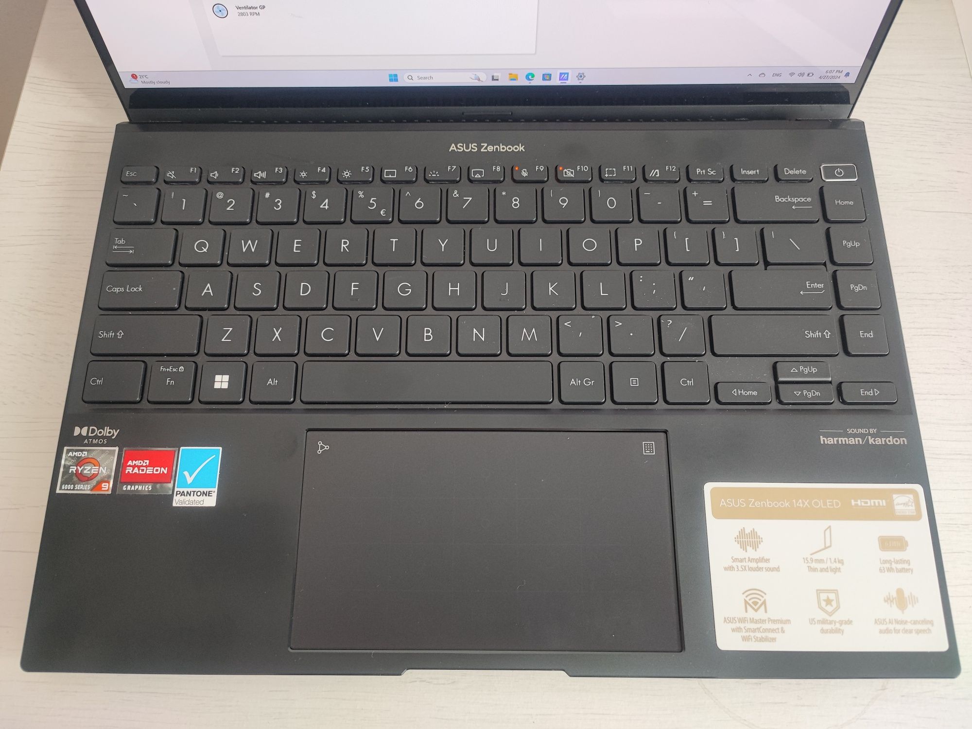 Laptop ultraportabil ASUS Zenbook 14X OLED UM5401RA 6900HX Touch 16GB