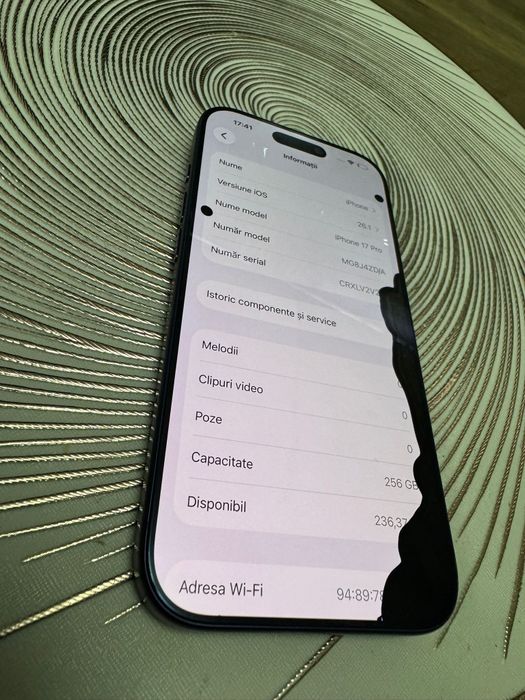 Apple iPhone 17 Pro , 256GB , Blue , 14 cicluri .