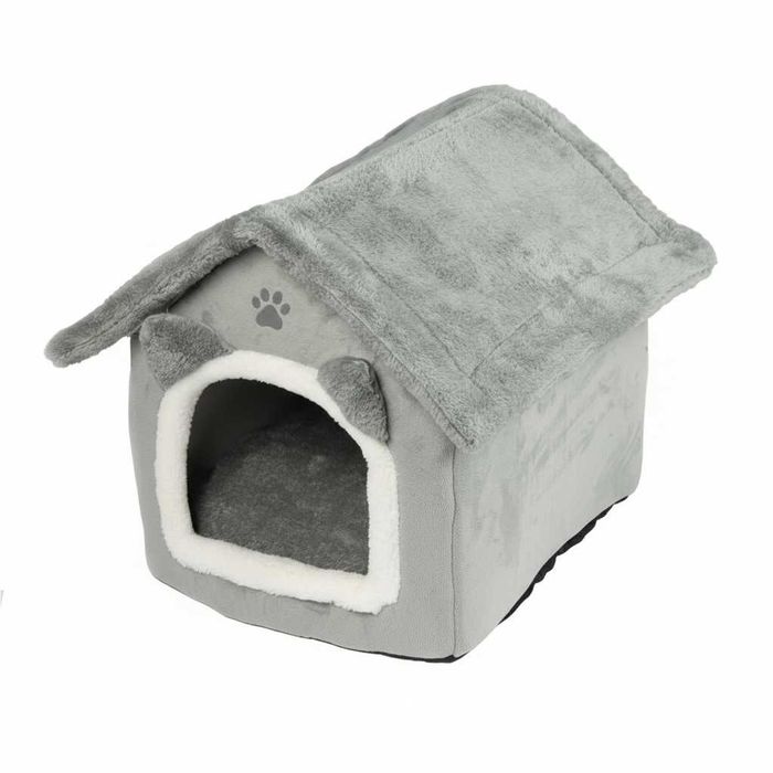 Casuta pliabila pisici cu acoperis detasabil perna lavabila 39x38x35cm