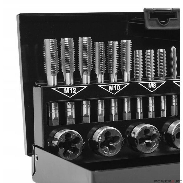 Trusa filiere si tarozi M3-M12, 32 piese, Verke