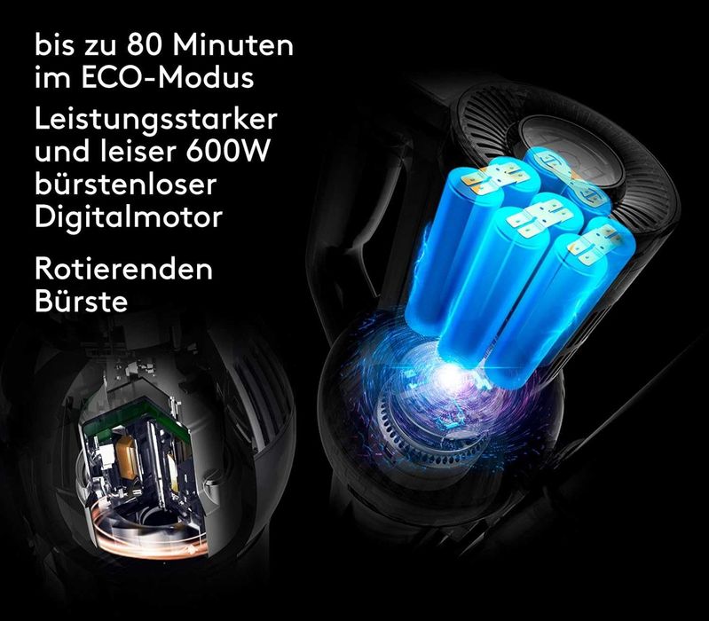 Вертикална прахосмукачка с моп Viola AIR-B 600 батерия до 80мин 28.8V