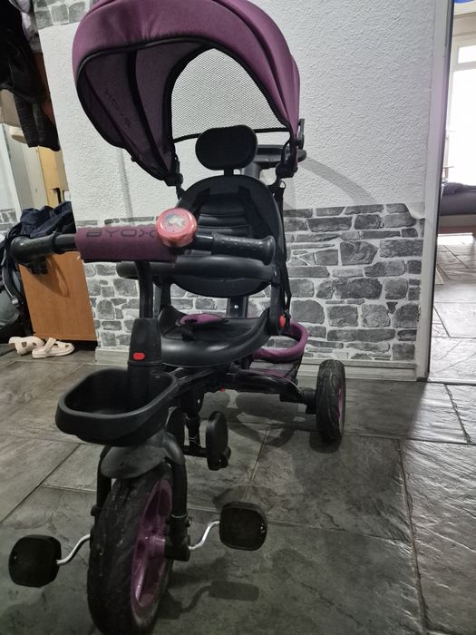 Детска триколка Byox - Explore, със сгъваемо кормило, лилава