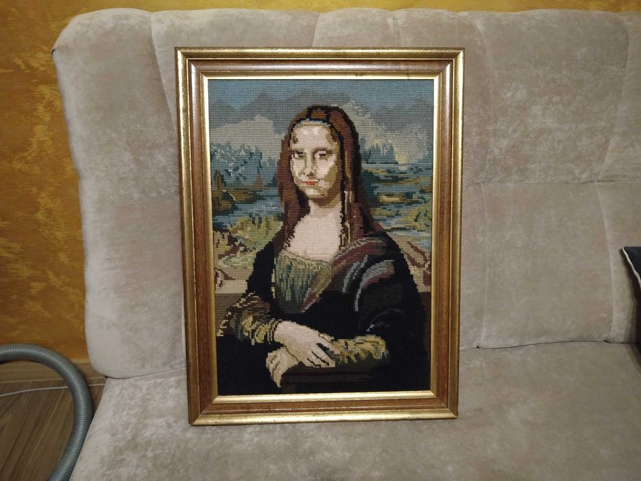 Гоблен Мона Лиза с дървена рамка