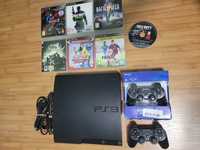 Playstation Ps 3 Slim/cabluri/7 jocuri/2 controllere