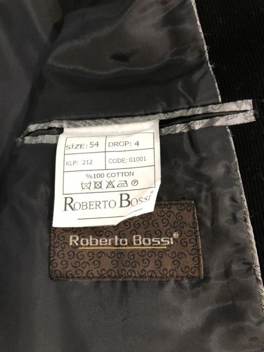 Costum 100% Bumbac Roberto Bossi (velur) mărimea 54 stare impecabilă