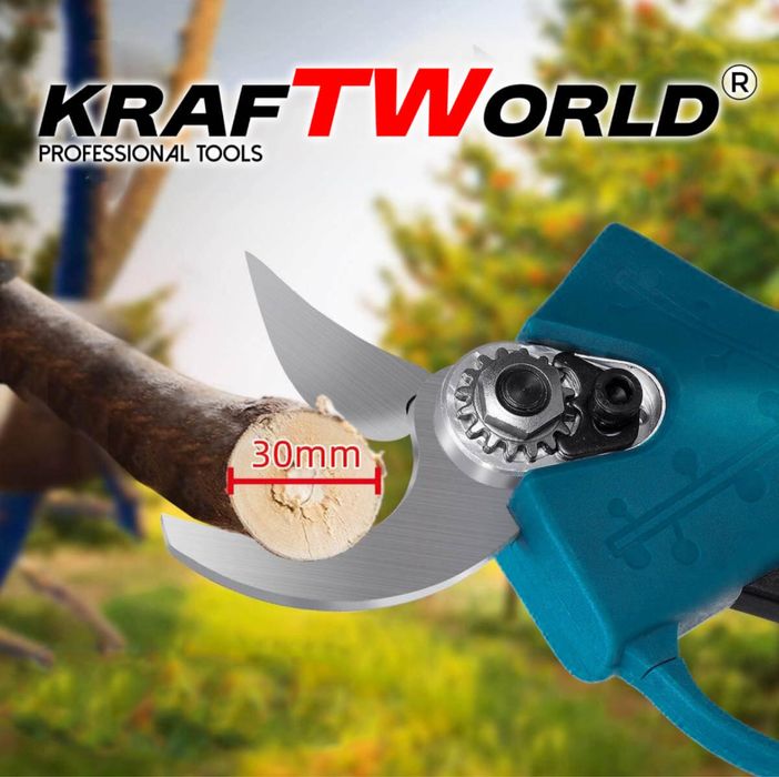 Лозарска Ножица Акумулаторна Градинска ножица KraftWorld с 2 Батерии