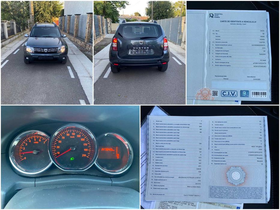 DACIA Duster 2015 1.6i+GPL 105 CP E5 AC Navi, Recent Adusa Carte RAR