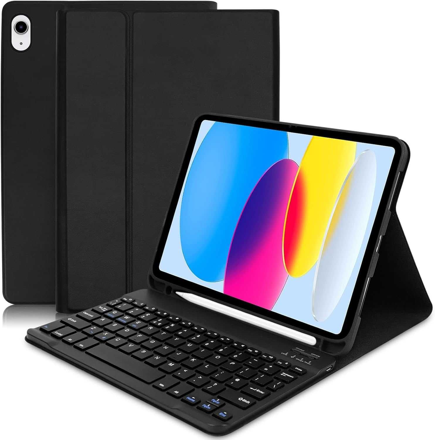 Калъф с клавиатура за iPad 10 поколение 10,9 инча 2022 г, син ; черен