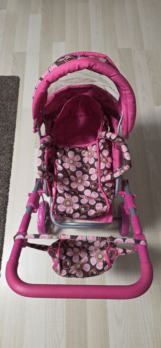 Cărucior păpuși roz