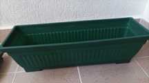Jardiniera din plastic cu suport, verde 60 x 20 x 15.5 cm, 13L