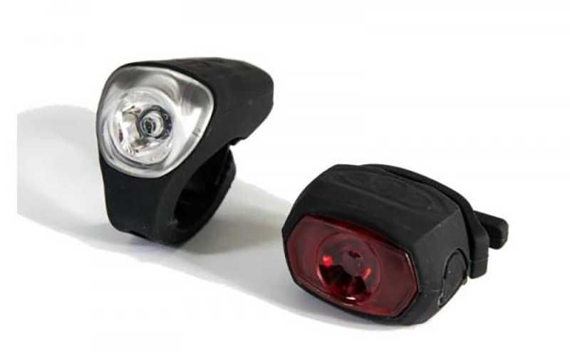 Комплект LED светлини за велосипед X-Light, силикон, USB, предна/задна
