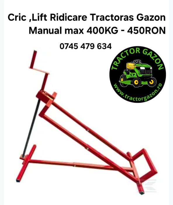 Cric , Lift pentru Tractorase de gazon sau ATV max 400 kg