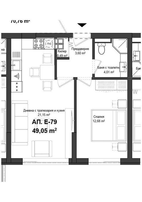 Продава се Двустаен апартамент в Пловдив, Гагарин - 56 кв.м за 850 €/кв.м - Снимка #2