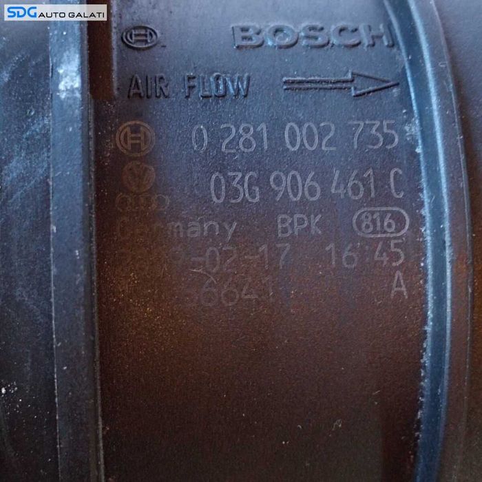 Debitmetru Aer Volkswagen Touareg 2.5 tdi BPE BPD 2003 - 2010 Cod Piesa 0281002735 03G906461C [B2689]