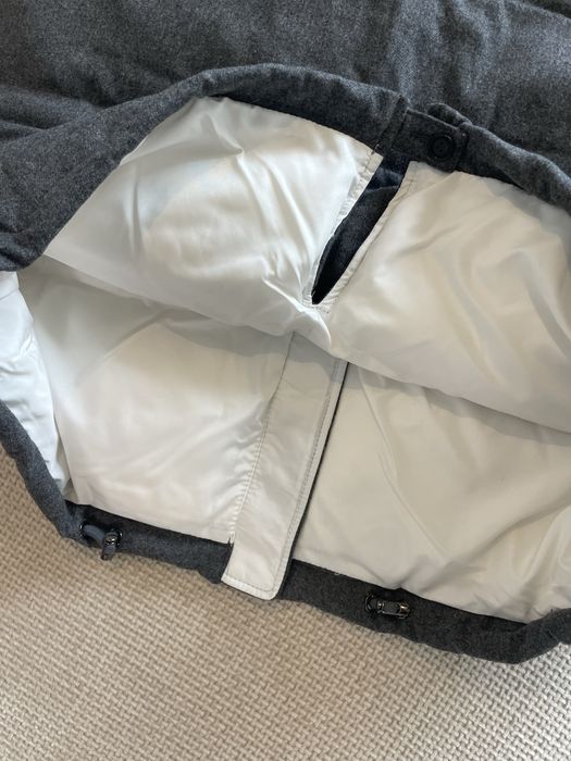 Geaca lunga lana casmir puf de gasca M