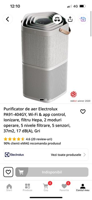 Purificator aer Electrolux PA91-404GY