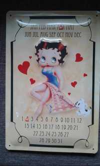 Calendar Betty Boop - din desene animate (metalic-30cm inaltime)
