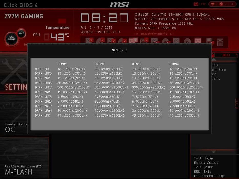 RAM 16GB 4x4gb Team Group Zeus DDR3 2133Mhz
