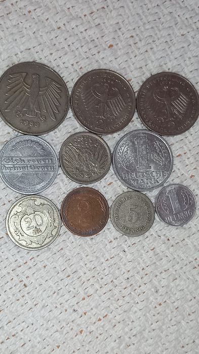 Vand lot 10 monede germane vechi de colectie