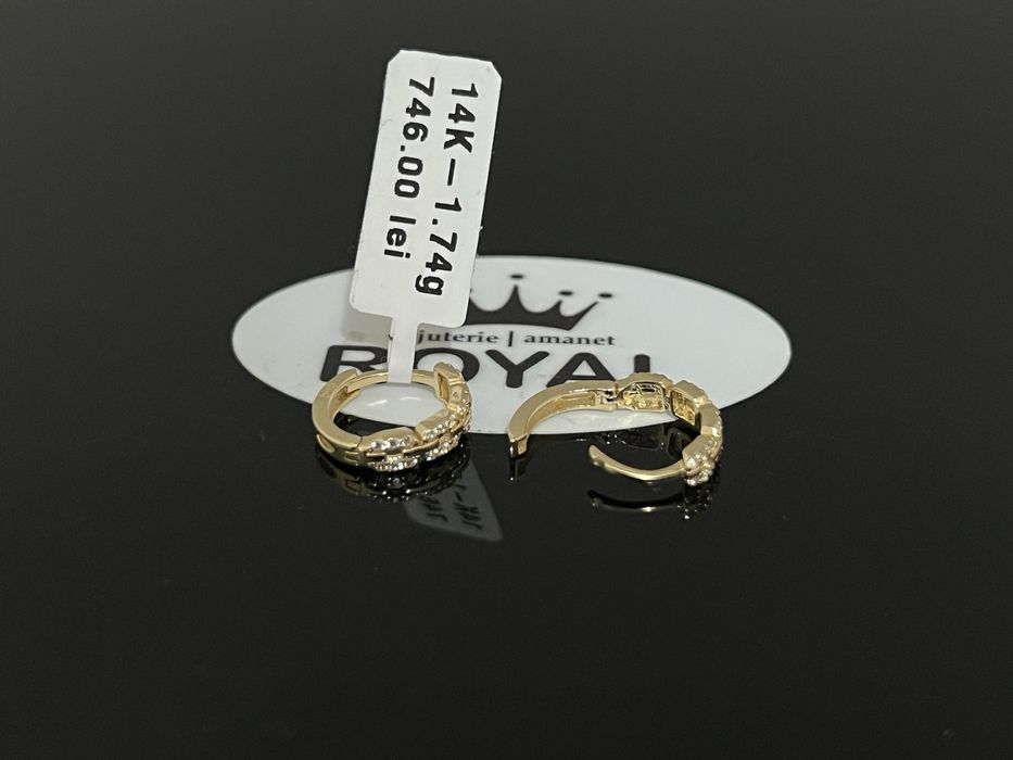 Bijuteria Royal CB : Cercei copii aur 14k 585 1,74gr