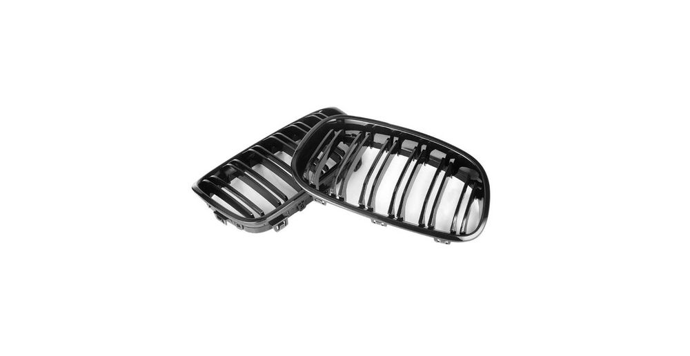 Set 2 grile duble, negru lucios, M Design pentru BMW F20 Nonfacelift