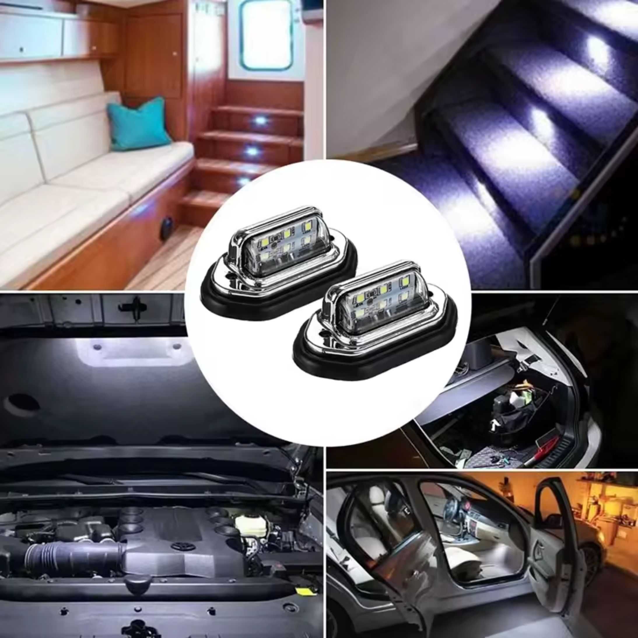 Плафон за автомобил, каравана, 12/24V, 2бр Плафона в комплект