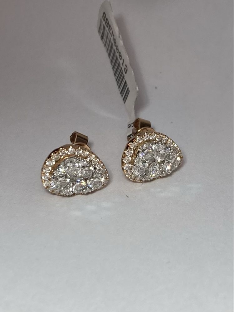 Cercei aur roz 18kt.cu diamante 1.55ct