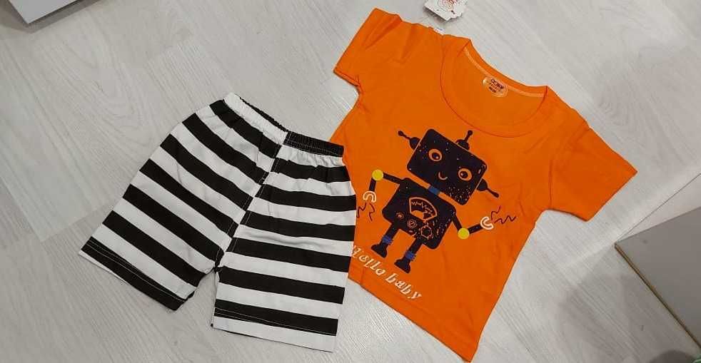 Нов бебешки летен комплект: тениска и шорти