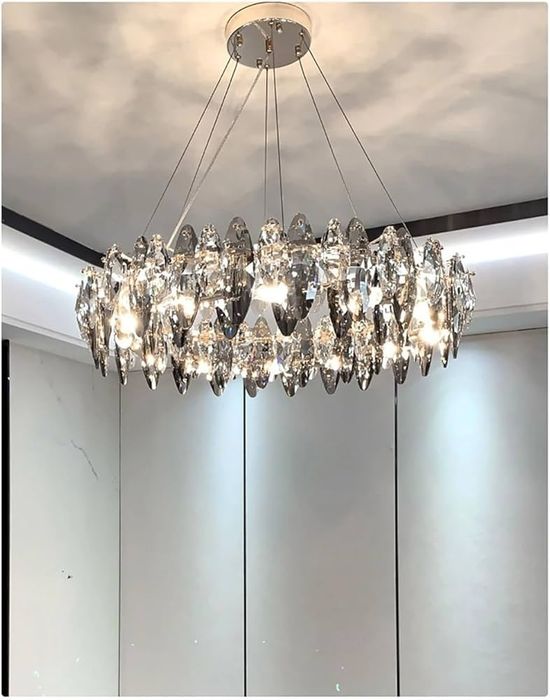 Нов кристален полилей Ф60 см 8×Е14 кристали K9 Raindrop трапезария