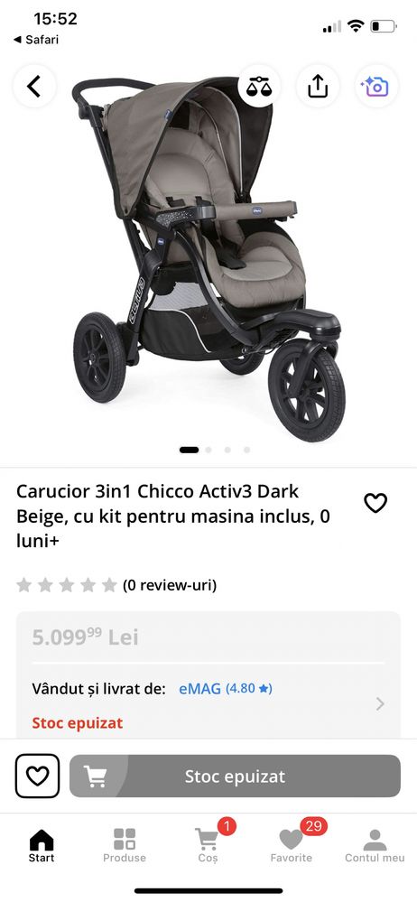 Carucior copii Chicco Active 3 in 1